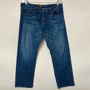 Lucky Brand Sienna Tomboy Crop Jeans Raw Hem Stretch Denim Button Fly Size 31